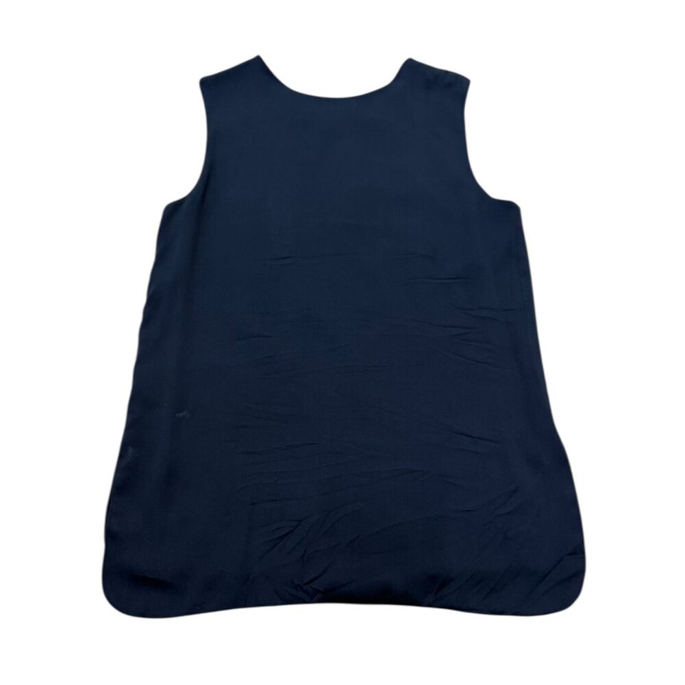 Vince Black Silk Leather Panel Sleeveless Top 2010s - Picture 6 of 6